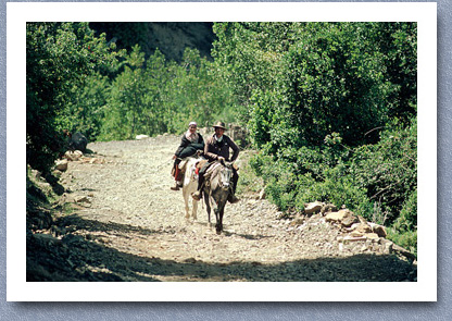 Mapuche couple riding to Santa Barbara