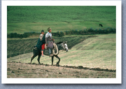 Husband and wife riding horse, Esperanza